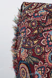 Cashew flower knitted carpet pants