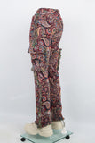 Cashew flower knitted carpet pants