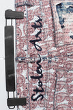 Cashew flower gauze thread cut distressed blue jeans