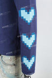 dark blue printed long-sleeved sweatshirt