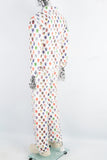 Digital printed white denim suit