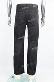 Men's regular ripped patchwork original color washed jeans with red edges
