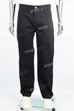 Men's embroidered black baggy jeans