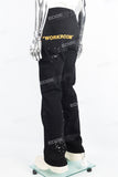 Men's black paint splash workwear flared pants