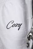 Men's White Embroidered Knit Shorts