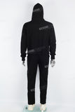 Black printed pullover knitted long suit