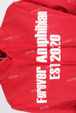 Men's red printed hooded sweatshirt knitted trousers