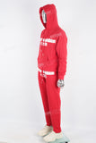 Men's red printed hooded sweatshirt knitted trousers
