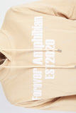 Men's cream printed hooded sweatshirt and knitted trousers