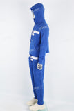 Men's blue printed hooded sweatshirt knitted trousers