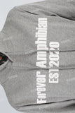 Men's gray printed hooded sweatshirt knitted trousers