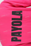 Pink Print Letter Polo Shirt