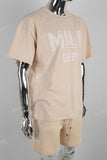 Light Khaki Sports T-Shirt Shorts Set