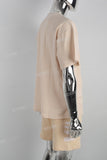 Light Khaki Sports T-Shirt Shorts Set