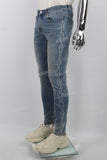 Blue side thorn laser print Mans Jeans Skinny