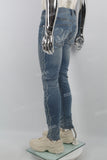 Blue side thorn laser print Mans Jeans Skinny