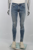 Blue side thorn laser print Mans Jeans Skinny