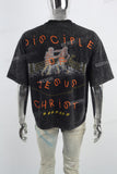 Retro Washed Skull Print Black Mans T-Shirt