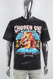 Retro Washed Angel Print Black Mans T-Shirt