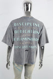 Retro Washed Letter Print Gray Mans T-Shirt