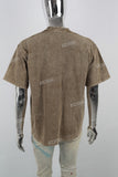 Brown Green Retro Wash Man T-Shirt