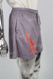 Grey Mesh Skull Print Mans Shorts