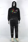 Black Graffiti Dotted Sweater Set