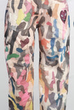Abstract Oil Paint Graffiti Embroidered Men Baggy Jeans