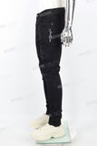 lack Embroidered Ripped Skinny Jeans