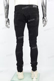lack Embroidered Ripped Skinny Jeans