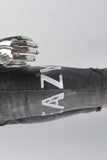 Mans Black Embroidery Ripped Skinny Jeans