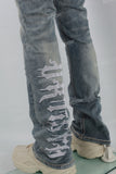 Vintage Blue Embroidery Stack Jeans