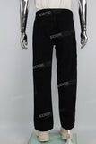 Black Print Button Men's Baggy Jeans