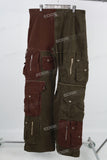 Multi-Pocket Zipper Panel Cargo Pants