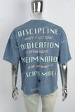 Men's T-shirt With Blue Print And Washing
