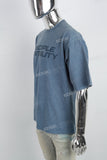 Men's T-shirt With Blue Print And Washing