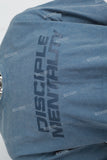 Men's T-shirt With Blue Print And Washing
