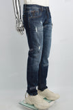 Dark Blue Ripped Zip Watch Bag Mans Skinny Jeans