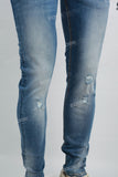 Blue Ripped Mans Skinny Jeans