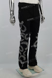 Black Hot Diamond Embroidered Men's Flared Jeans