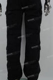 Black Denim Multi-Pocket Cargo Pants
