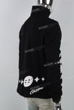 Black Bubble Print Turtleneck Men's Sweatshirt