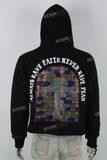Men's Hoodies Black Print Hot Diamond Embroidery
