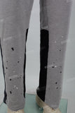 Patchwork Print Dotted Micro-Flare Lounge Pants