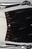 Black Appliqué Cut Mans Baggy Jeans