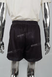 Black Mesh Print Men's Shorts