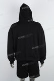 Heavyweight Black Embroidered Pullover Mans Hoodies