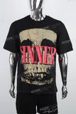 Black Front And Back Printed Man T-shirt