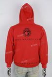 Red Dark Style Embroidered Full Zip Man Hoodies
