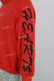 Red Dark Style Embroidered Full Zip Man Hoodies